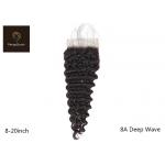 Natural 30.48cm 12inch Remy Human Hair Closure deep wave lace frontal With Baby Hair for sale