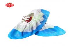 China Disposable Waterproof Half Laminated CPE Shoe Cover 8g 8.5g supplier