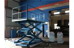 China Cargo Stationary Hydraulic Lift Table Four Safety Handrail 1200mm Double Scissors supplier