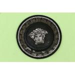 China 3D Black Medusa Circle Patch Silver Metallic Embroidery Sequins PU Puff Patch For T Shirt Pants Shoes for sale