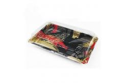 China Recyclable Disposable Plastic Sushi Box With Anti Fog Lid supplier