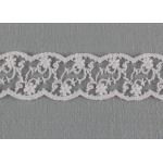 White Floral Embroidered Lace Trim , Cotton Nylon Wave Edging Lace Design Trims for sale