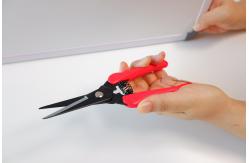 China Lock Scissors Plastic Handle Housework Scissors With Safety Lock supplier