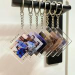 Gift Acrylic Key Chain Custom Lover Couple Family Friend Photo Printed Acrylic Photo Keyring for sale