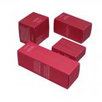 Custom Logo Printed Packaging Skincare Boxes With Solid Red Texture Paper for sale