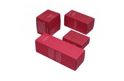 China Custom Logo Printed Packaging Skincare Boxes With Solid Red Texture Paper supplier