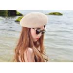 Printing Technic Winter Custom Personalized Hats , Women White Black Wool Beret Hat