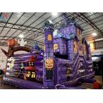 Commercial Inflatable Fun City Halloween Pumpkins Purple Inflatable Castle