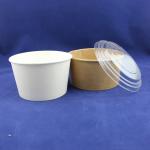 disposable craft  paper salad bowl with printed paper cup  and  pet lid