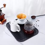 Heat Resistant Drainer Silicone Dish Drying Mat For Pour Over Coffee Maker Black for sale