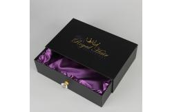 China Handmade Luxury Hair Extension Packaging Box Black Cardboard Drawer Box supplier