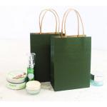 Fancy Green Printing Customized Paper Bags Kraft Paper For Shopping for sale