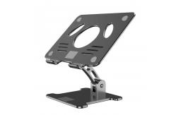 China 270*245*70MM Silver Adjustable Ergonomic Aluminum Metal Laptop Stand With Ventilated Design supplier