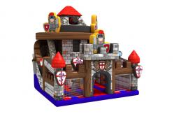 China Waterproof PVC Material Inflatable Guard Castle Dry Slide With Fence supplier