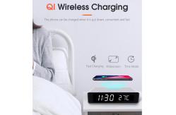 China Qi Standard ABS Portable Wireless Mobile Charger 10 Watt With Alarm Clock supplier