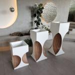 Tall Rectangular Large Resin Fiberglass Flower Pots For Shopping Mall for sale