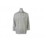 180G 100% Cotton Flannel Checked Shirt Off White & Gray Color for sale