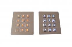 China Industrial waterproof metal led backlit illuminated keypad with 0.45mm short stroke supplier