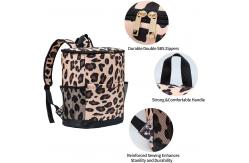 China Leopard Canvas Insulated Cooler Backpack Waterproof Picnic Bag Food Delivery supplier