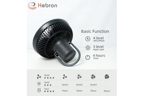 USB Rechargeable Portable Camping Fan Folding Detachable Battery Operated Fan