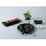 OEM ODM Matt Black Melamine japanese sushi dinnerware sets