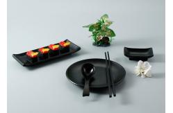 China OEM ODM Matt Black Melamine japanese sushi dinnerware sets supplier