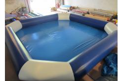 China Amusement Park Inflatable Water Games Blue Blow Up Pool 8 X 8m Customized supplier