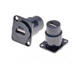 USB 2.0 Zinc Alloy Square Data Connector for Dustproof Audio Data Housing Material for sale