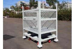China Industrial Mobile Rigid Mesh Stillage Pallet Cage Trolley With Castors supplier
