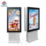 High Bright Double Outdoor LCD Kiosk Full Color Customiation Floor Stand for sale
