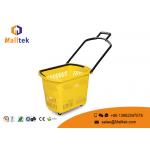 Environmental Supermarket Shopping Basket Shopping Cart Basket With 4 Wheels for sale
