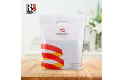 China LDPE Plastic Die Cut Shopping Bags With Handle Customized Logo Printing supplier