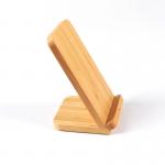 Bamboo Recyclable Vertical Mobile Phone Wireless Charger 7.5W 205KHZ for sale