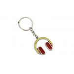 Iron Cute Enamel Key Chains Souvenir Gift Metal Headphone Keyring for sale