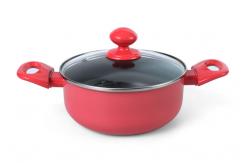 China 36cm Pink Sgs Brazing Bottom Instant Pot Lid Saucepan supplier