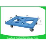 750 * 570 * 175mm Plastic Moving Dolly  Pallet  Heavy Duty Four Wheel 100% PP for sale