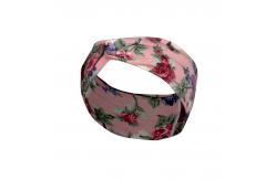 China Fashion Women Head Scarves Wide Elastic Headbands With Heat Transfer Logo supplier