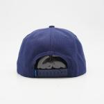 Personalized Flat Brim Snapback Hats Snap Button Adjustable Navy Blue Towel Embroidered