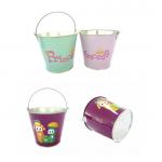 5L Christmas Galvanized Buckets CMYK Round Metal Bucket for sale