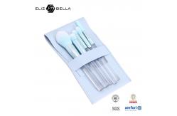 China Customized Logo Face Makeup Brushes With 100% Synthetic Hair Aluminium Ferrule supplier