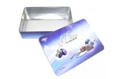 China Personalized Rectangle Cookie Tin Cans 350g Chocolate Packing Container supplier