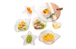 China Thickened Borosilicate Glass Plate Chargers , Nontoxic Heart Shaped Crystal Bowl supplier