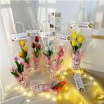 Simulation PU Tulip Hug Bucket Cute Wool Flower Hug Blessing Gift Creative Festival Holiday Gift Wholesale for sale