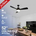 Adjustable Speed Remote Control Ceiling Fan , Quiet Energy Saving LED Ceiling Fan for sale