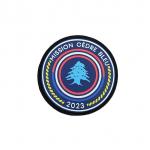 Polyester Woven Patch Label Iron On Woven Badges Laser Cut Border for sale