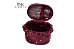 China Plain Round Cylinder Bucket Portable Custom Cosmetic Bag supplier