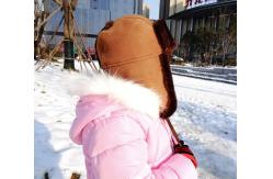 China Classical Female Sheepskin Shearling Trapper Hat For Kids ODM Designs supplier