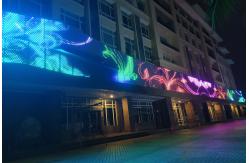 China Programmable Transparent LED Mesh Screen S30 P50 P100 Waterproof IP65 supplier