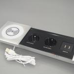 Multimedia Table Sliding Power FR Socket With Usb Charging And Wireless Charger for sale
