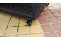China Pool Accessories Rattan Storage Cabinet Wicker Poolside Towel Rack Cart Caddy supplier
